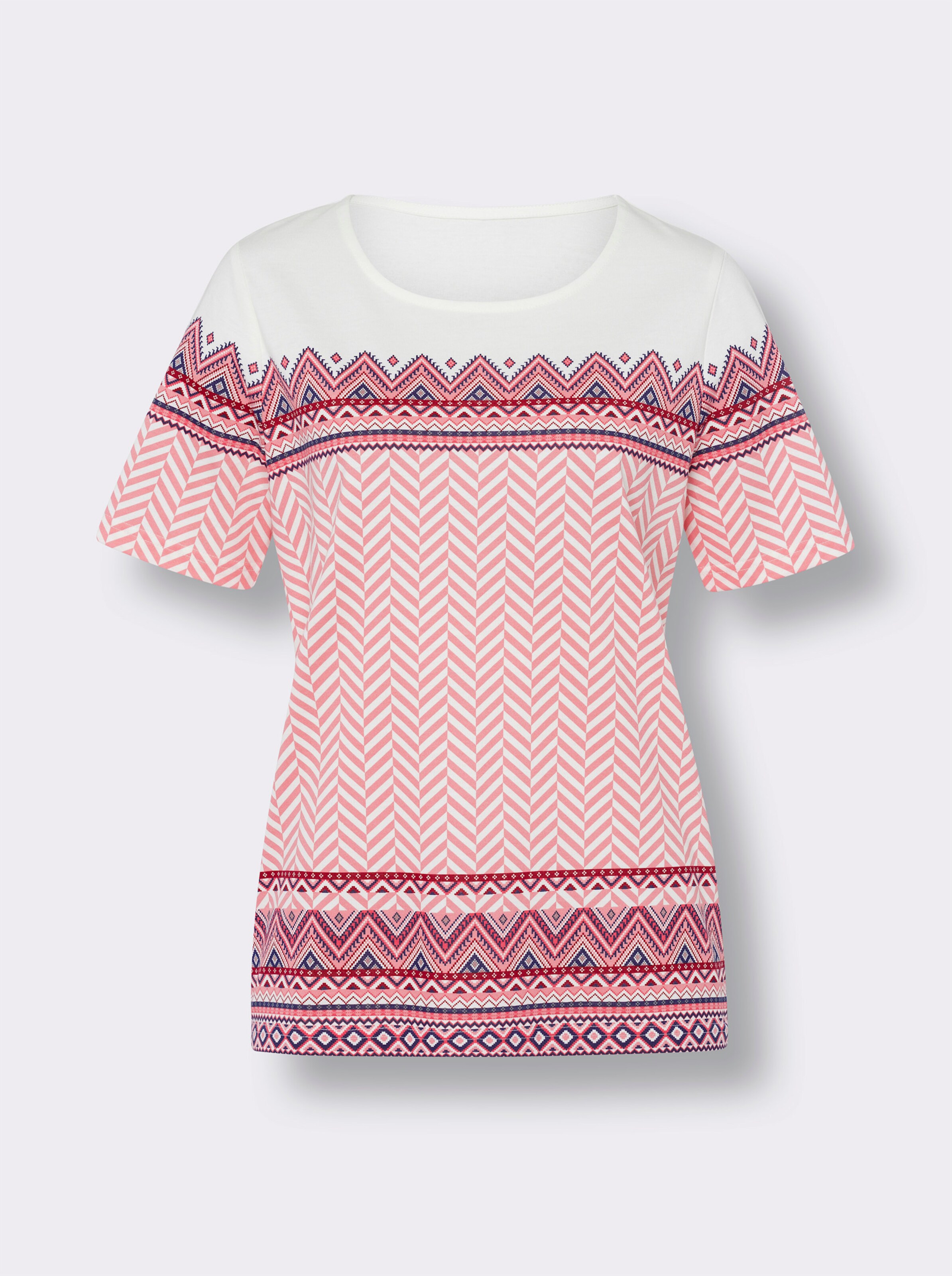 Kurzarmshirt mit grafischem Allover-Druck