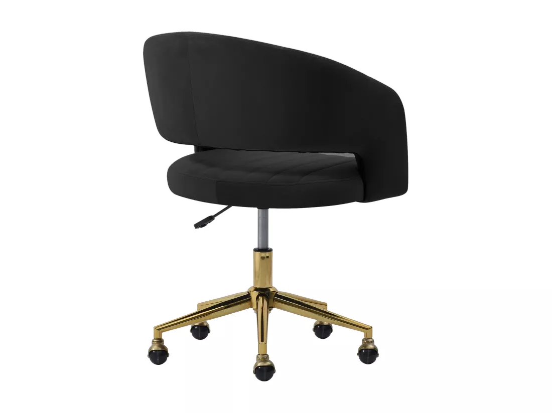 Chaise de bureau en velours - Noir et doré - Hauteur réglable - TIRIESI de Pascal Morabito