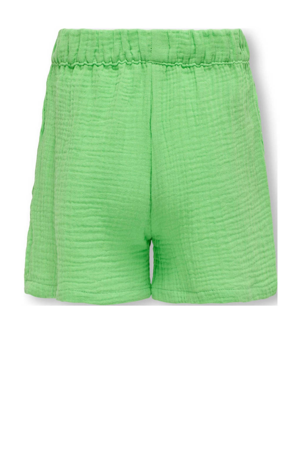 ONLY wide leg short KOGTHYRA met textuur felgroen