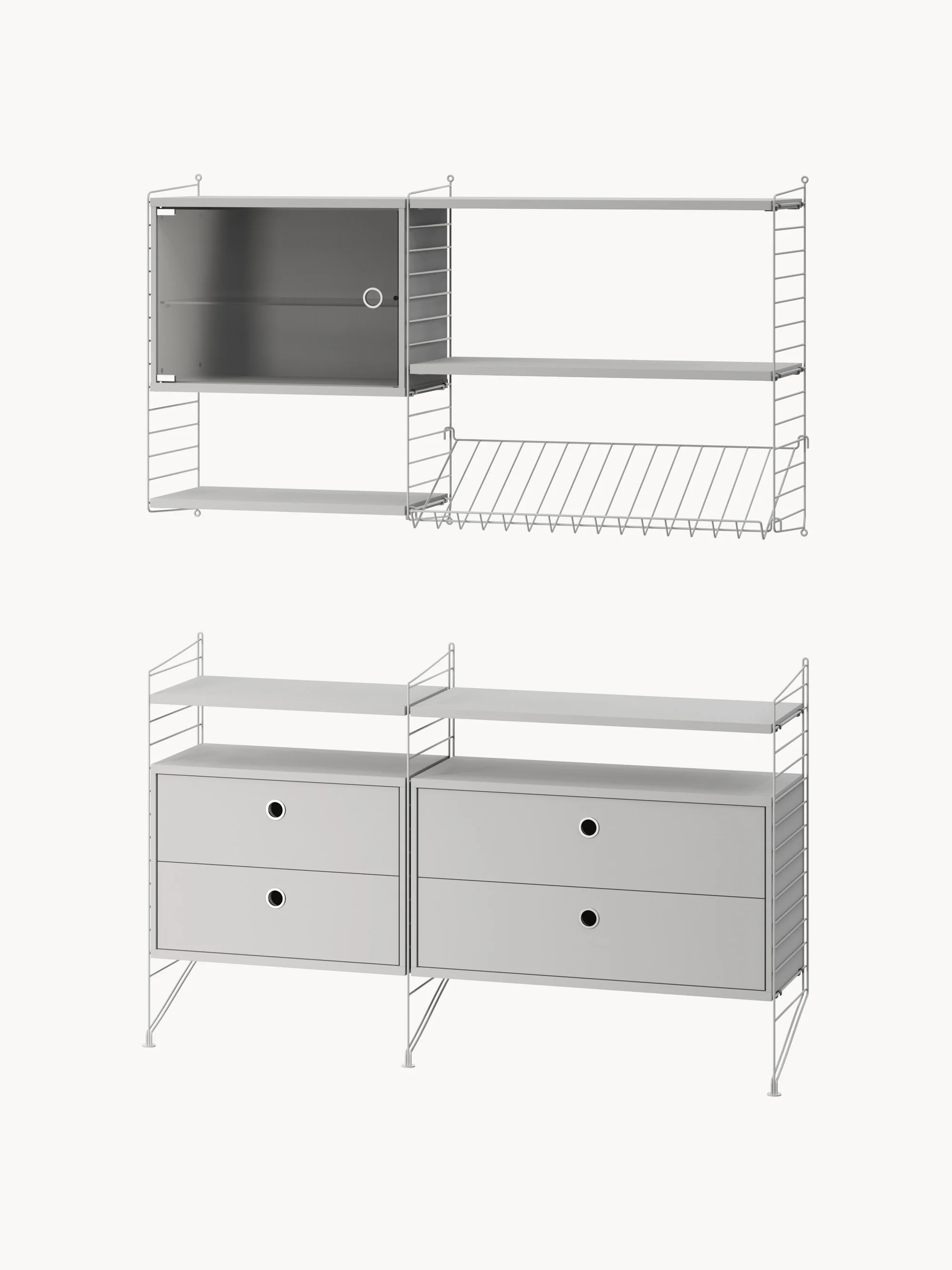 Displaykast String System met draaideur, B 58 x D 30 cm