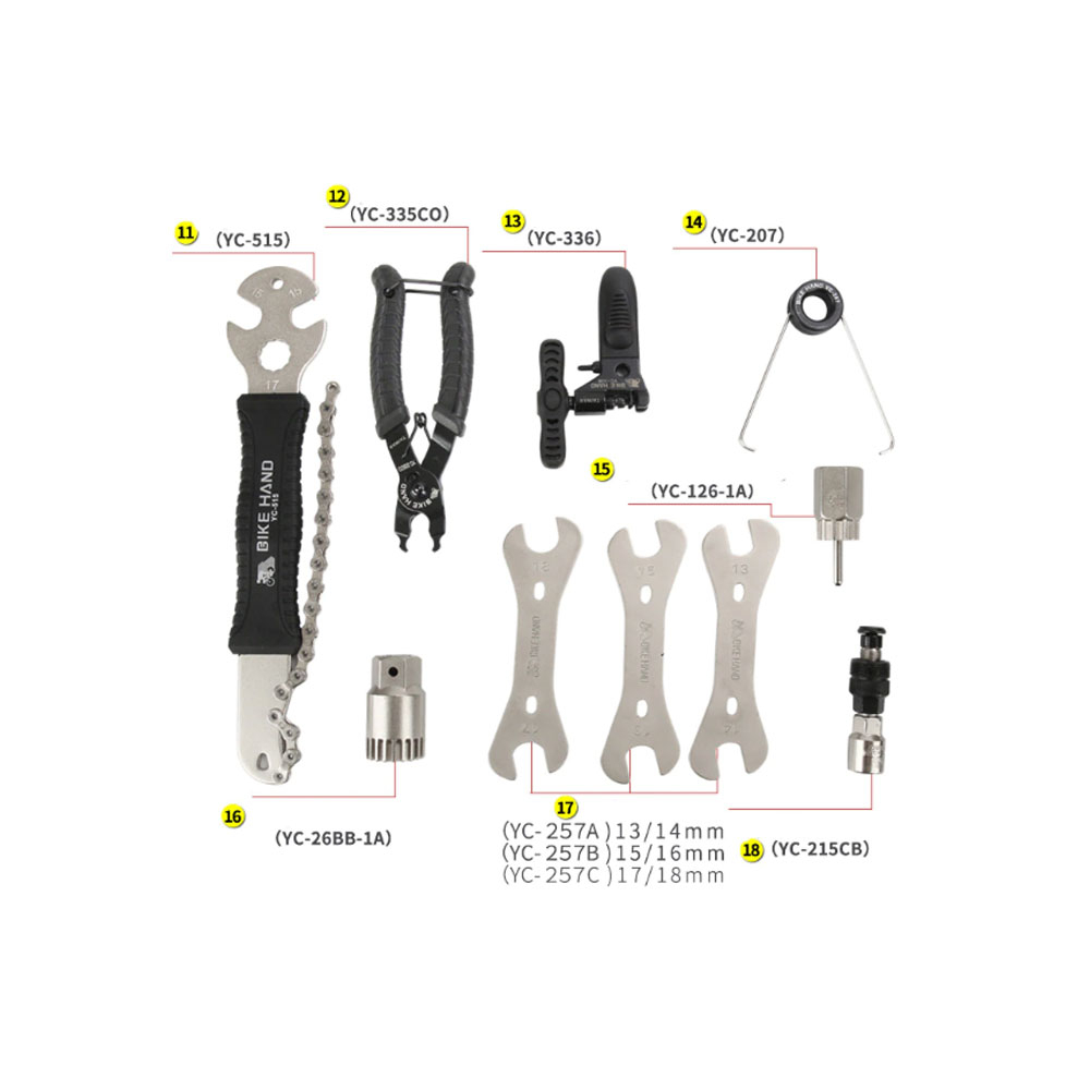 (20-tlg. Set) Velo Fahrrad Werkzeugkoffer / Tools Reparaturset - Schwarz / Silber