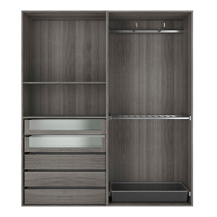 Dressing ouvert effet chêne grisé GoodHome Atomia H. 225 x L. 200 x P. 45 cm