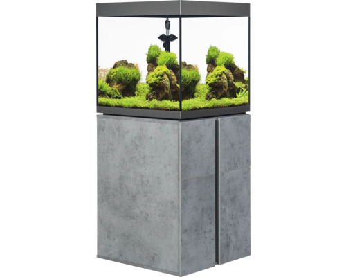 Aquariumcombinatie Fluval Siena 166 met LED-verlichting, verwarming, buitenfilter en kast, 166 l, beton, 55 x 55 x 128 cm