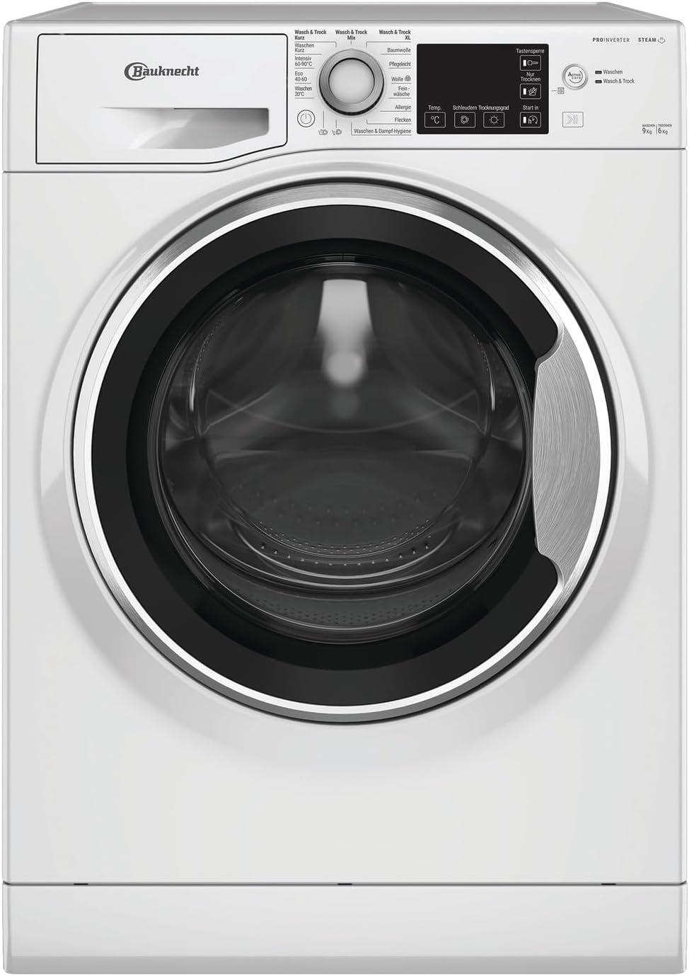 Bauknecht WADR ACTIVE 9614 D Waschtrockner, 9 kg Waschen, 6 kg Trocknen, Active Care Wash & Dry Technologie, Anti-Allergie-Programm, Wolle-Programm, Nachlegefunktion, Dynamic Inverter-Motor, Weiß