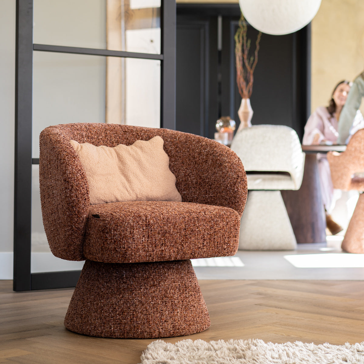 Bronx71 Fauteuil Lenn draaibaar chenille beige