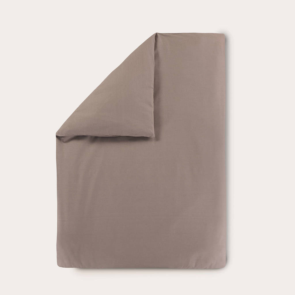 katoenen dekbedovertrek ledikant taupe (100x135 cm)