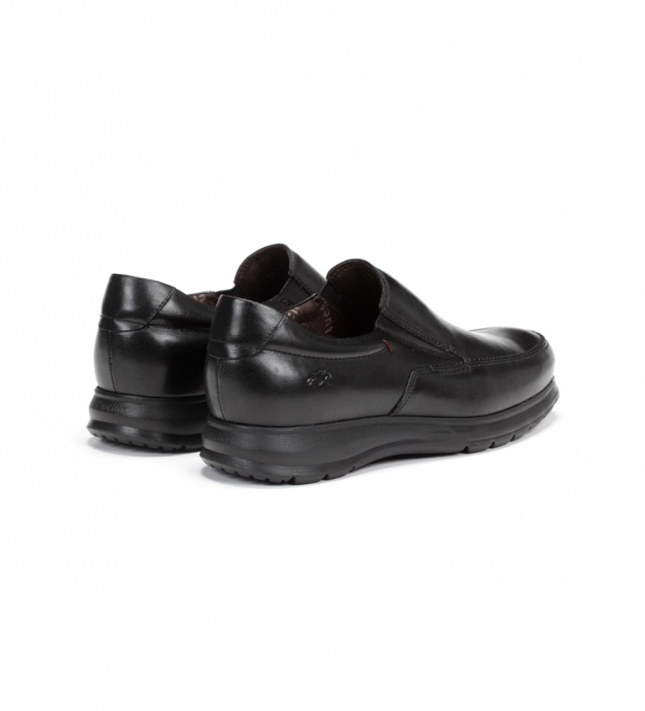 Sapatos Fluchos Zeta F0603 em couro preto macio