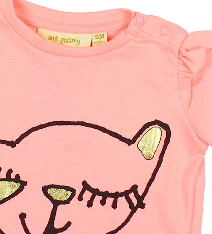 Soft Gallery T-Shirt - Sif - Neon-Orange m. Print