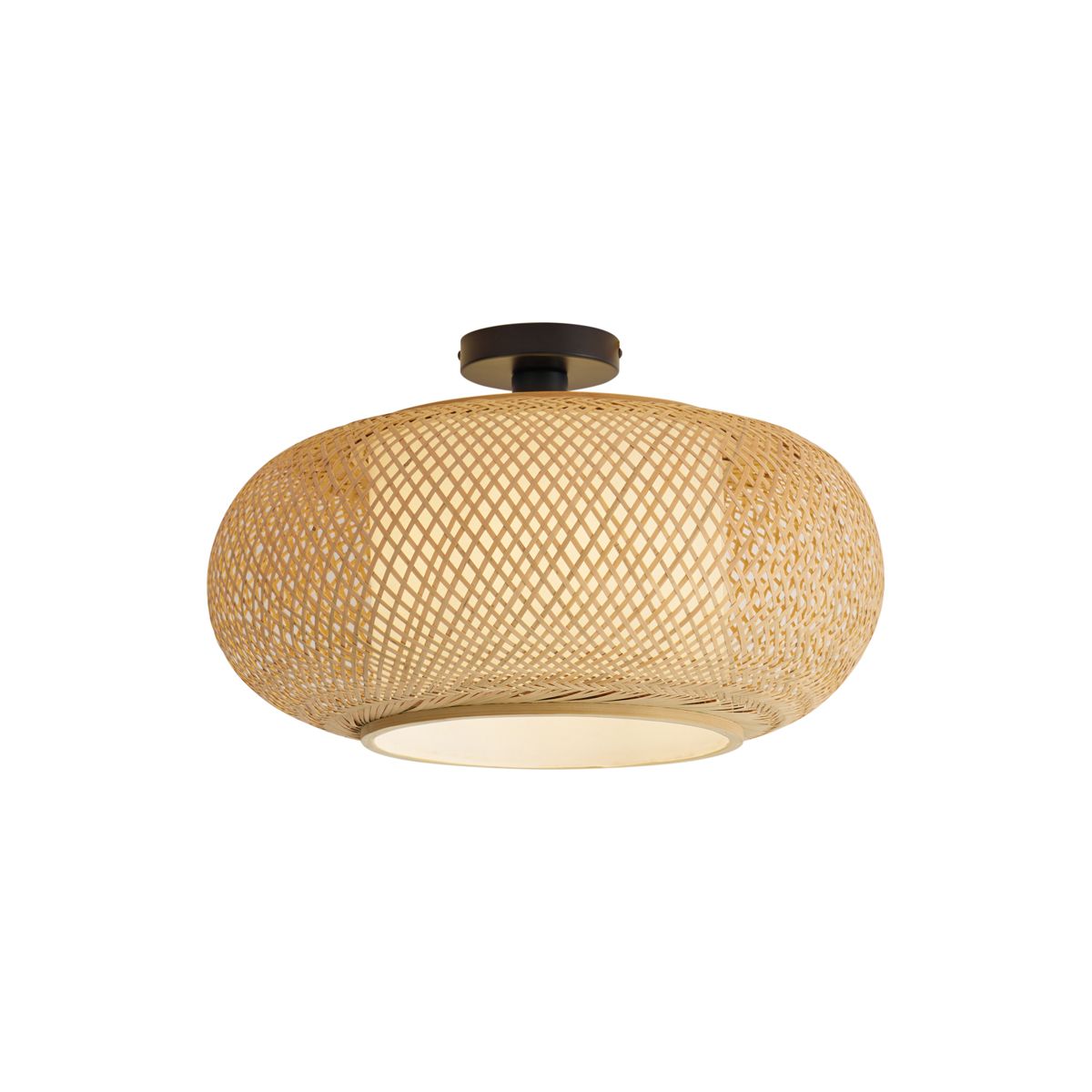 Japandi plafondlamp bamboe met witte binnenkant - Liva