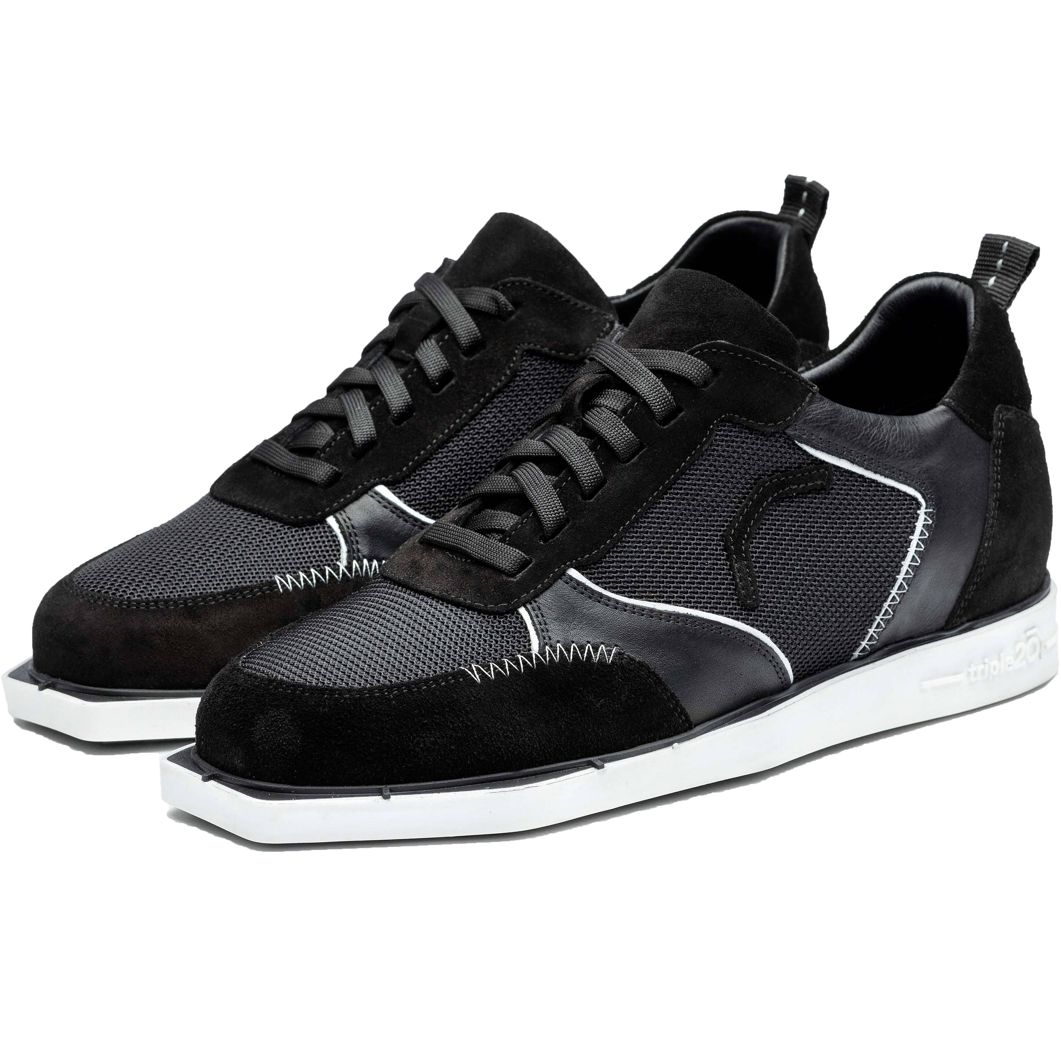 Triple20 Dartsshoes - Textil Leder Schwarz/Weiß