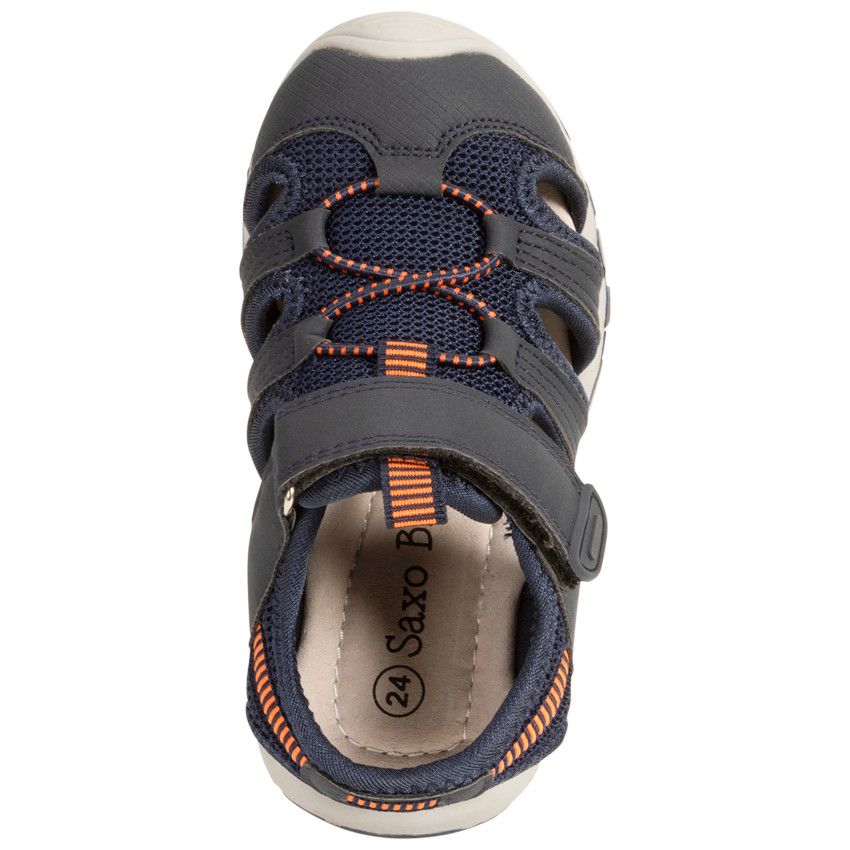 Sandales velcro avec élastiques bicolores pour garçon - Bleu marine