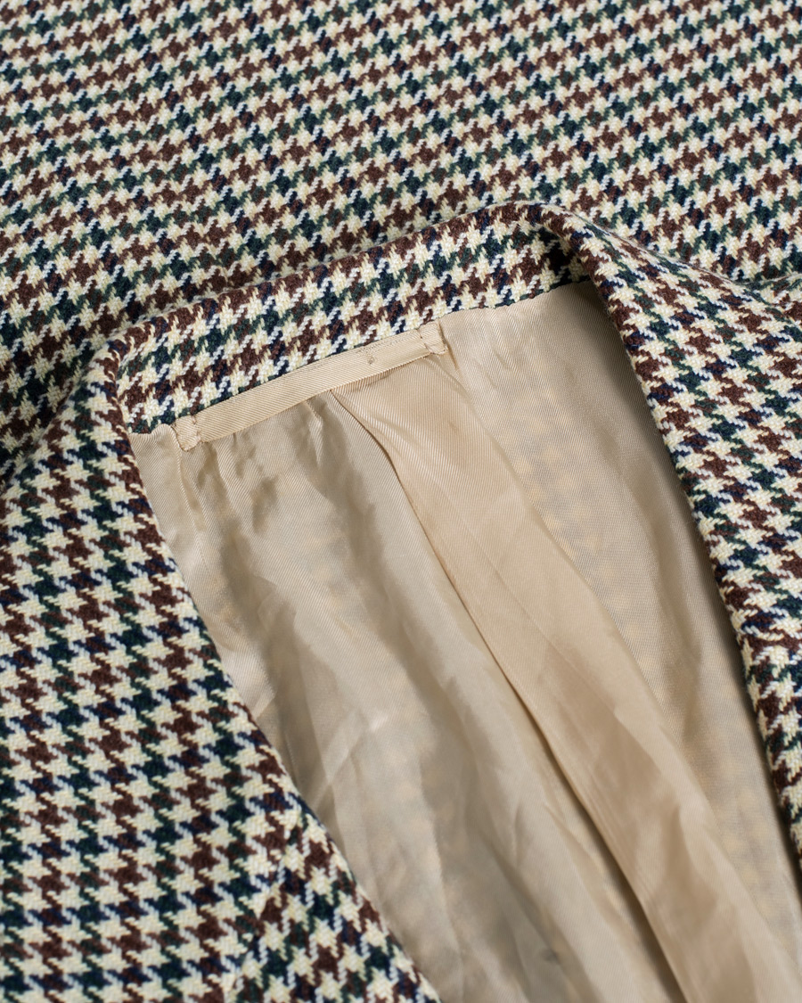 Caruso Aida Vintage Houndstooth Wool Blazer Brown 58