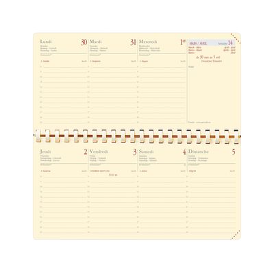 Agenda de poche Impala Planital - 1 semaine sur 2 pages - 8,8 x 17 cm - disponible dans différentes couleurs - Quo Vadis