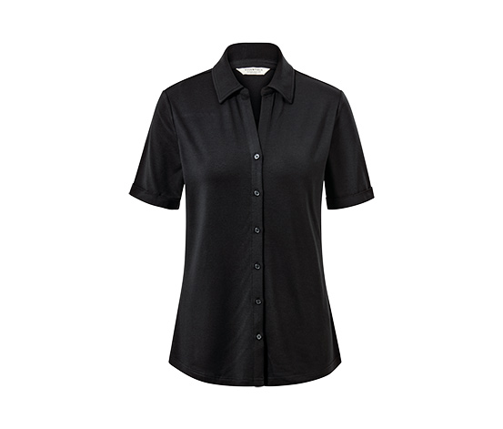 Blusenshirt mit Knopfleiste, schwarz