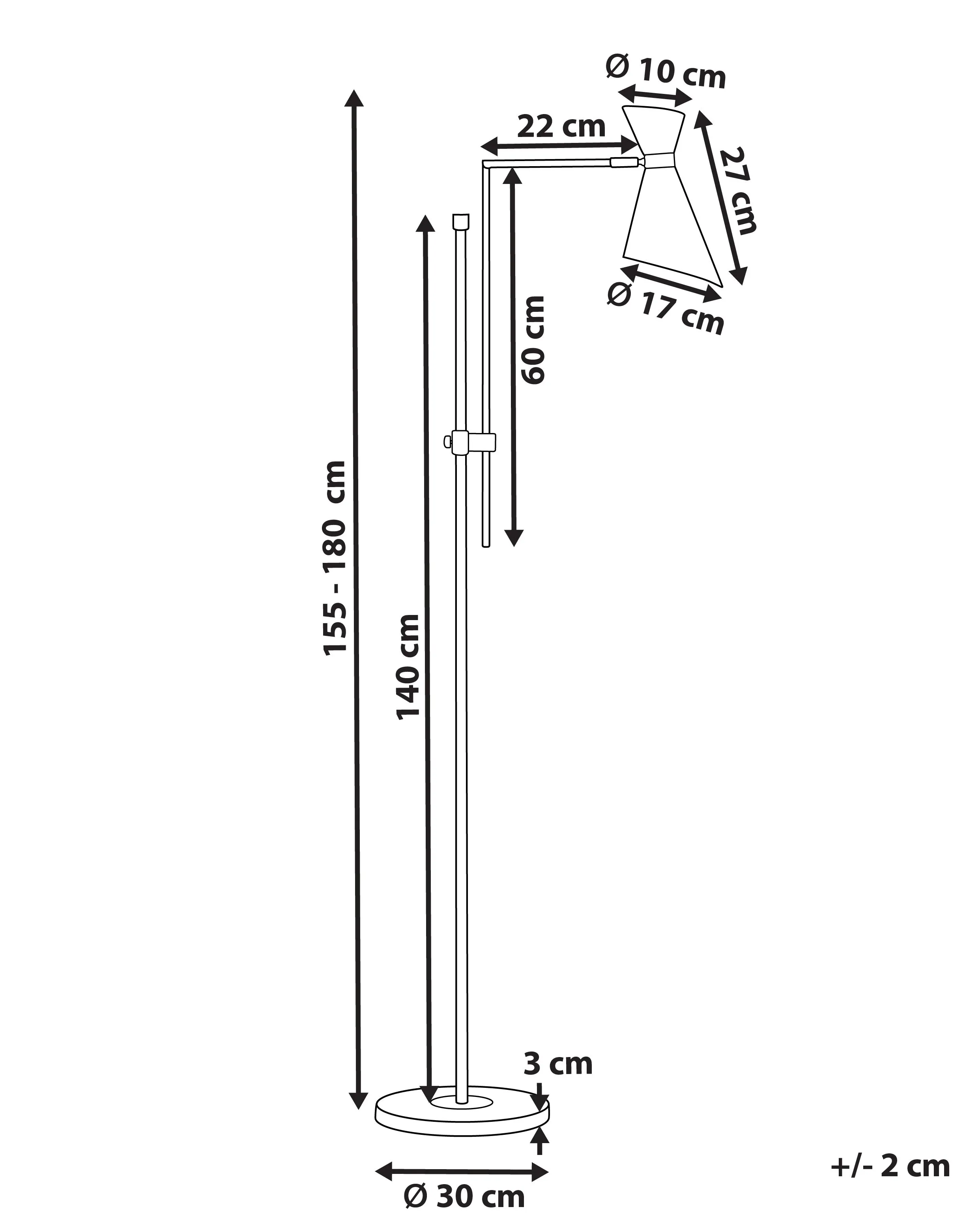Staande lamp MELAWI Metaal Zwart