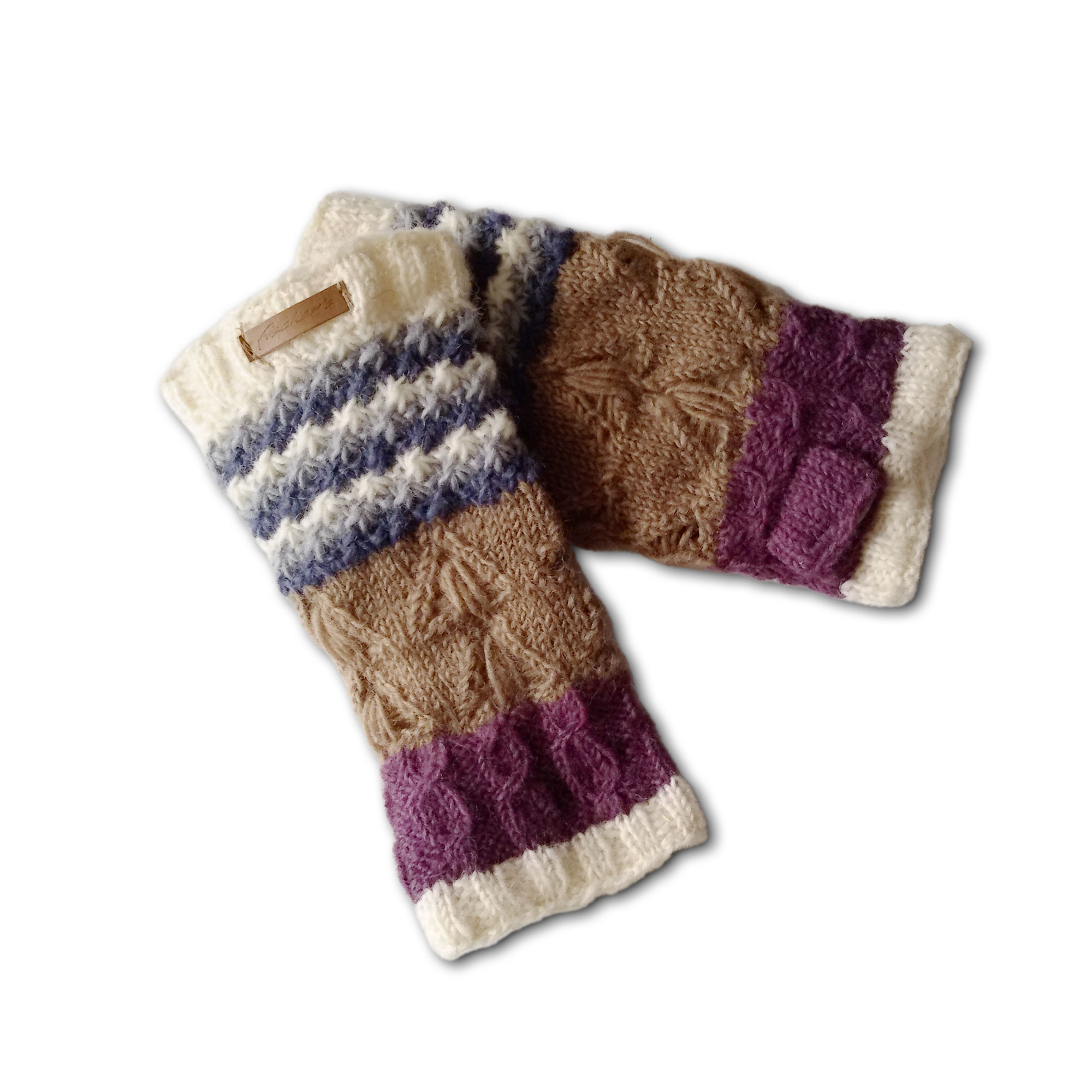 Pulswärmer, dreifarbig gestrickt günstig bestellen