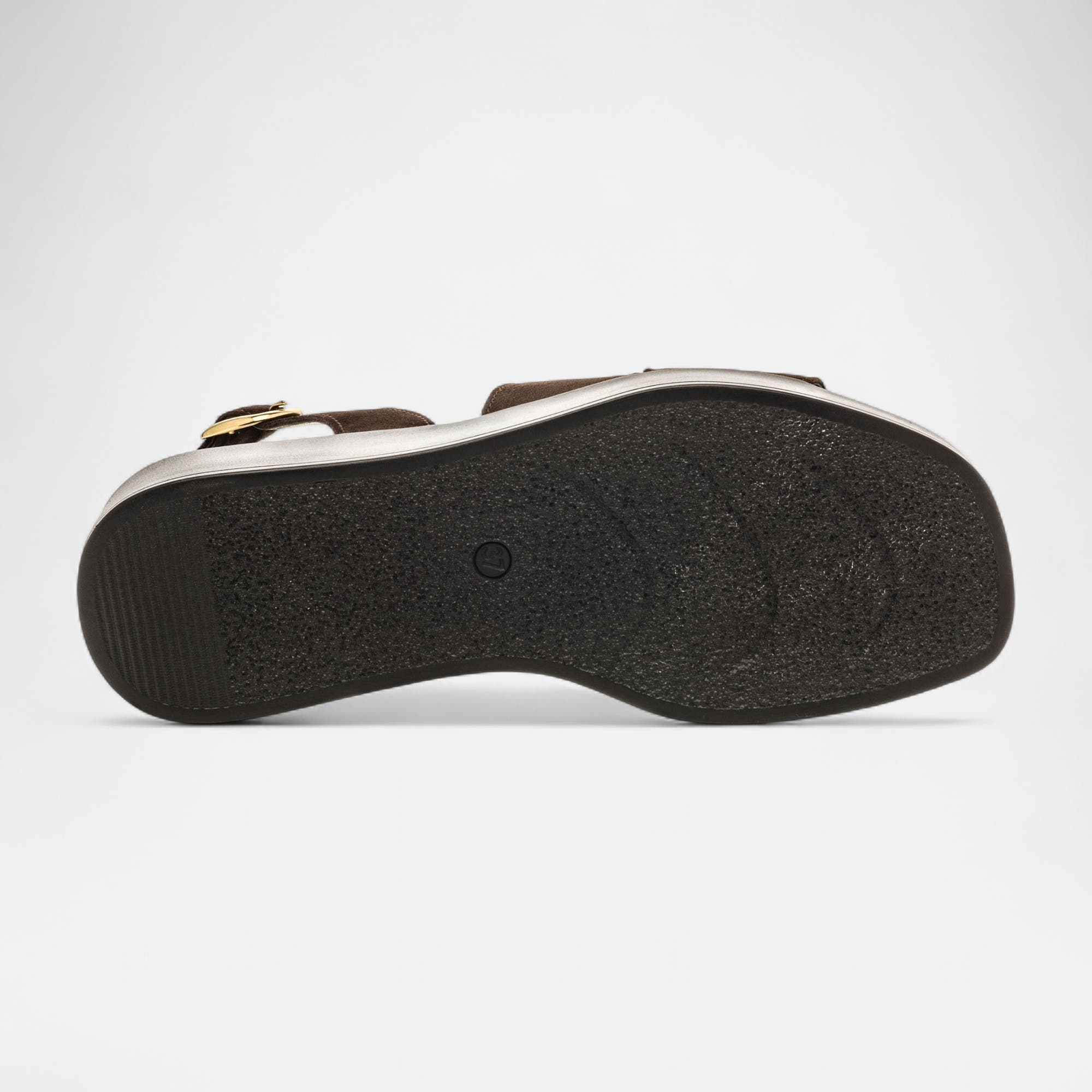 Nu-pieds à talon compensé Femme en cuir marron