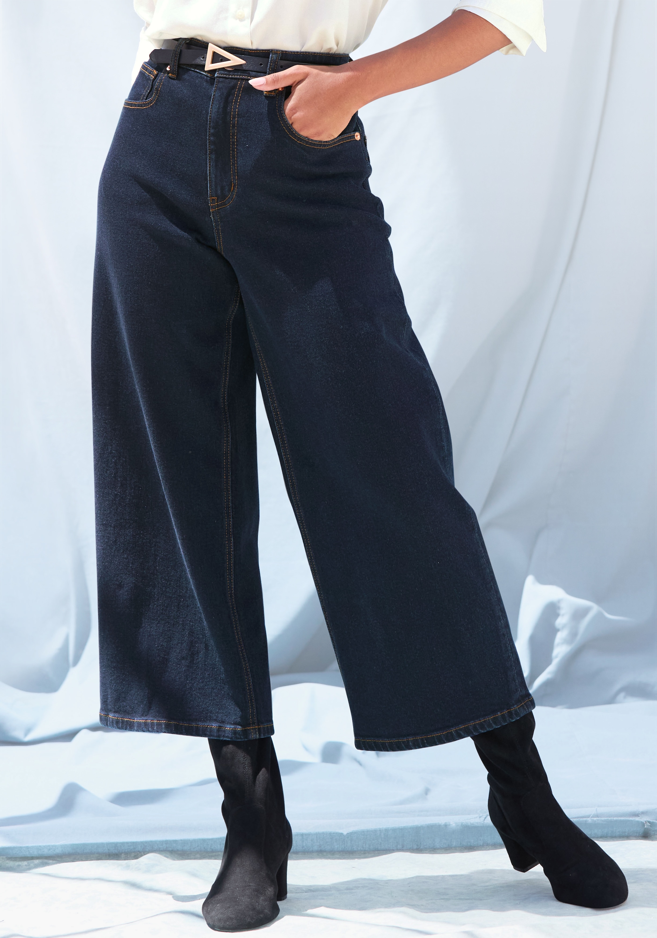 LASCANA 7/8-Jeans , aus Baumwoll-Denim, Straight-Leg