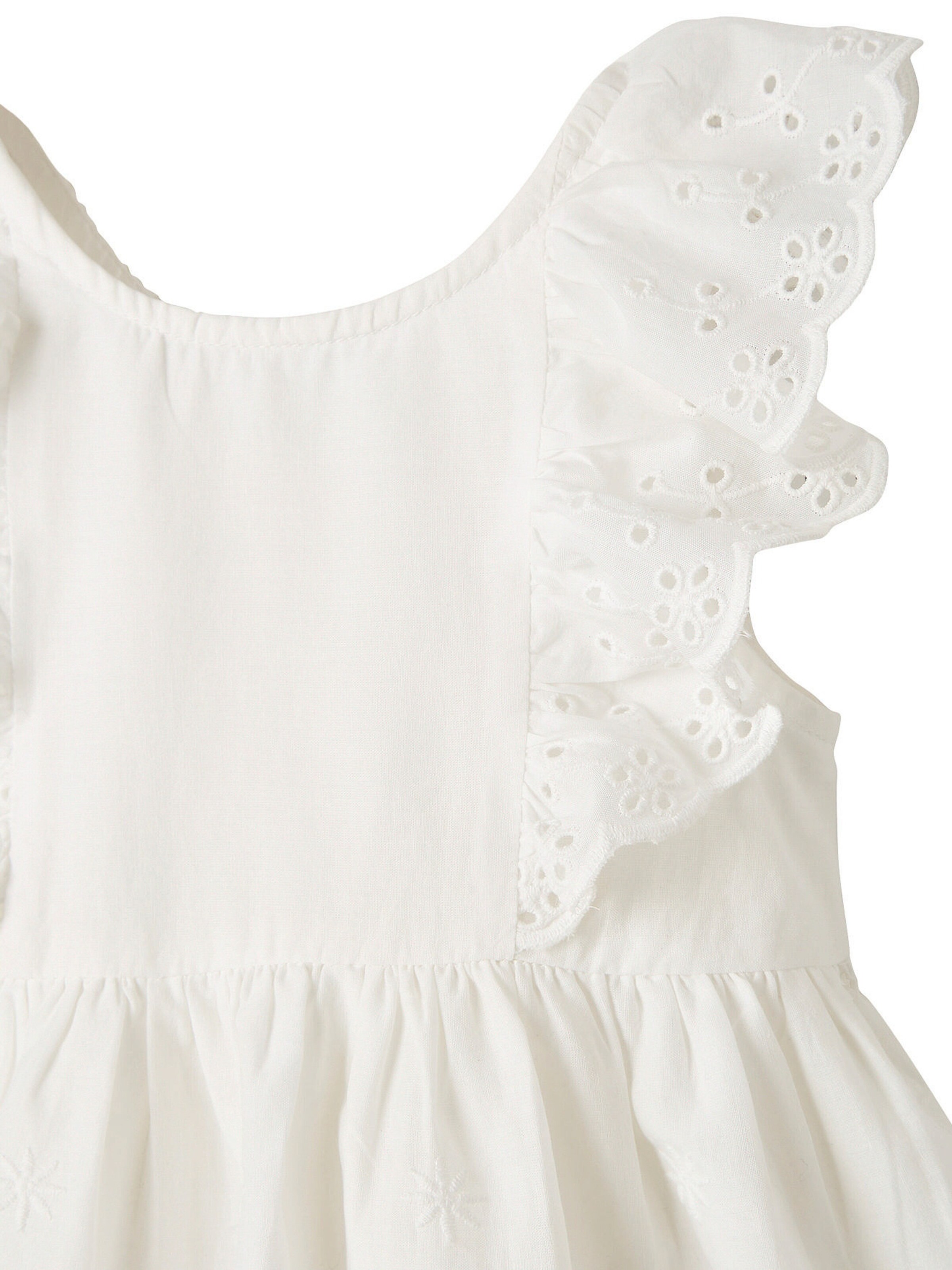 Vertbaudet Festliches Mädchen Baby-Set: Kleid, Spielhose & Haarband wollweiß