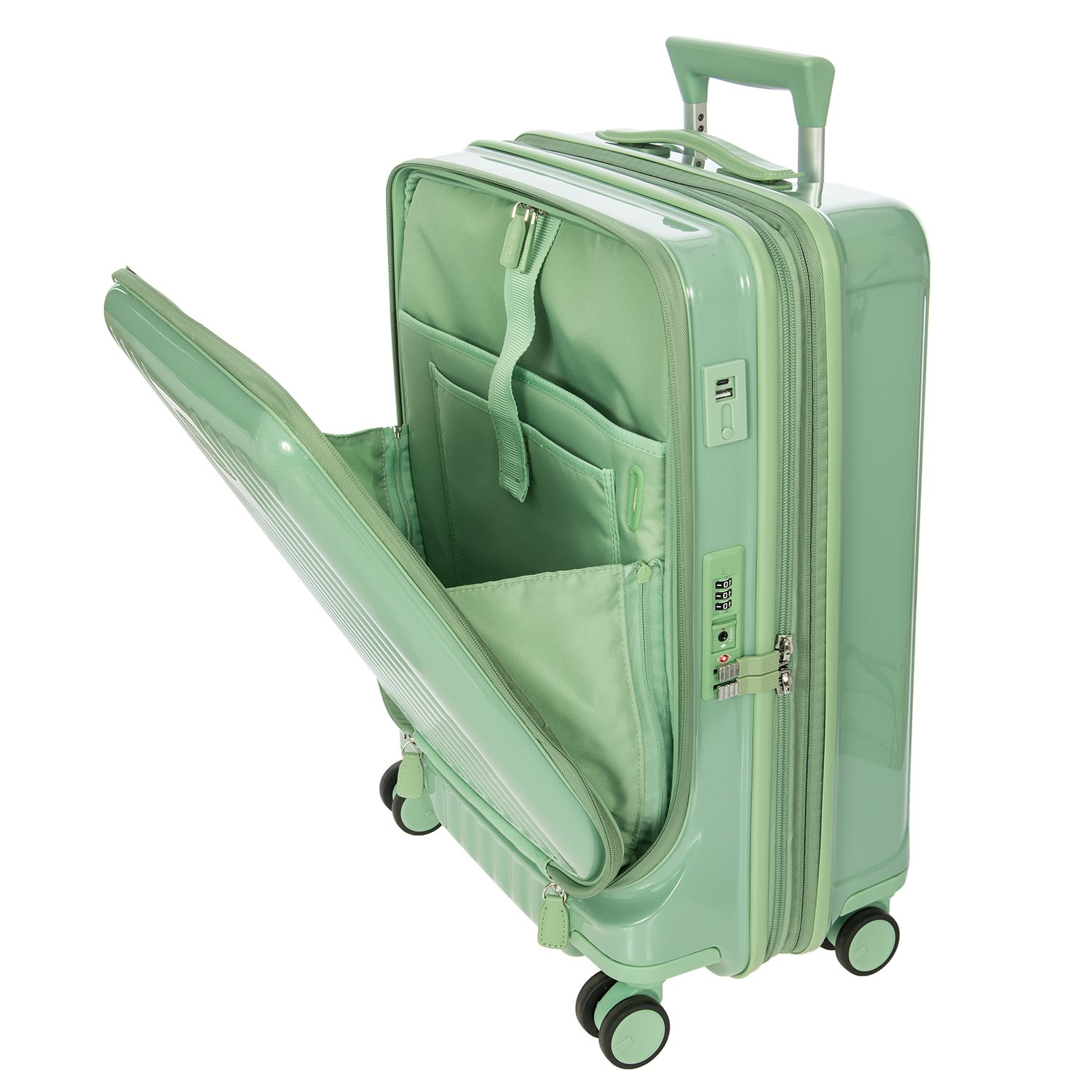 Bric's Positano Cabin Trolley 55 with Pocket sage green