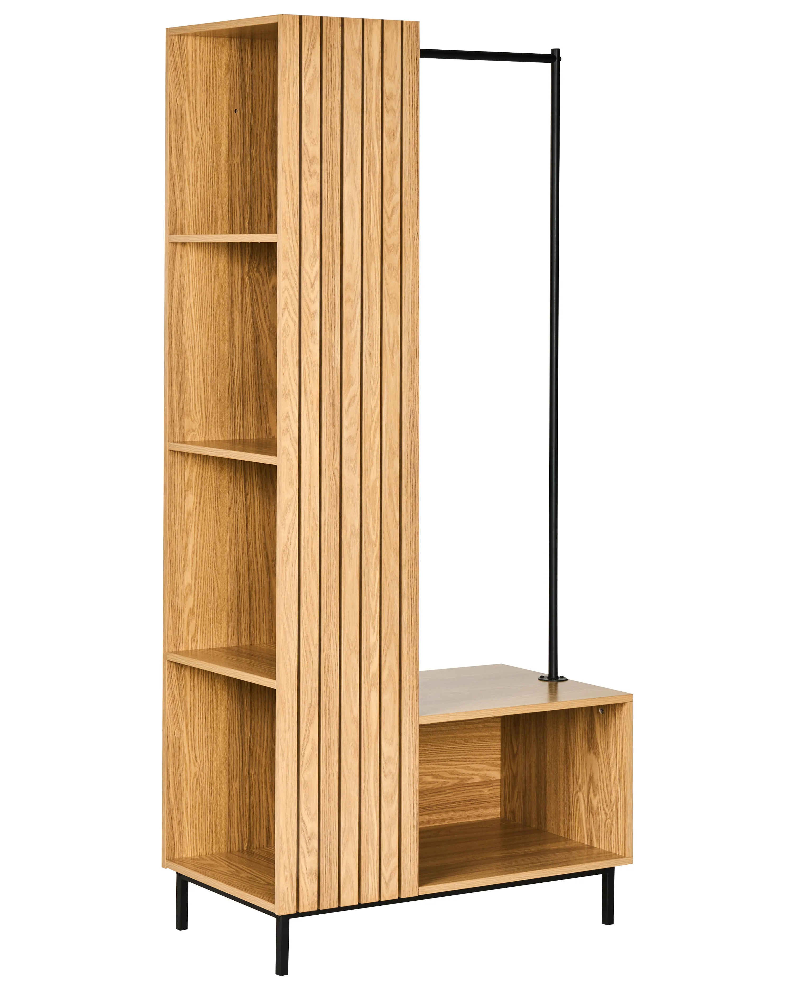 Open kast met 9 planken LEANDRO Lichtbruin