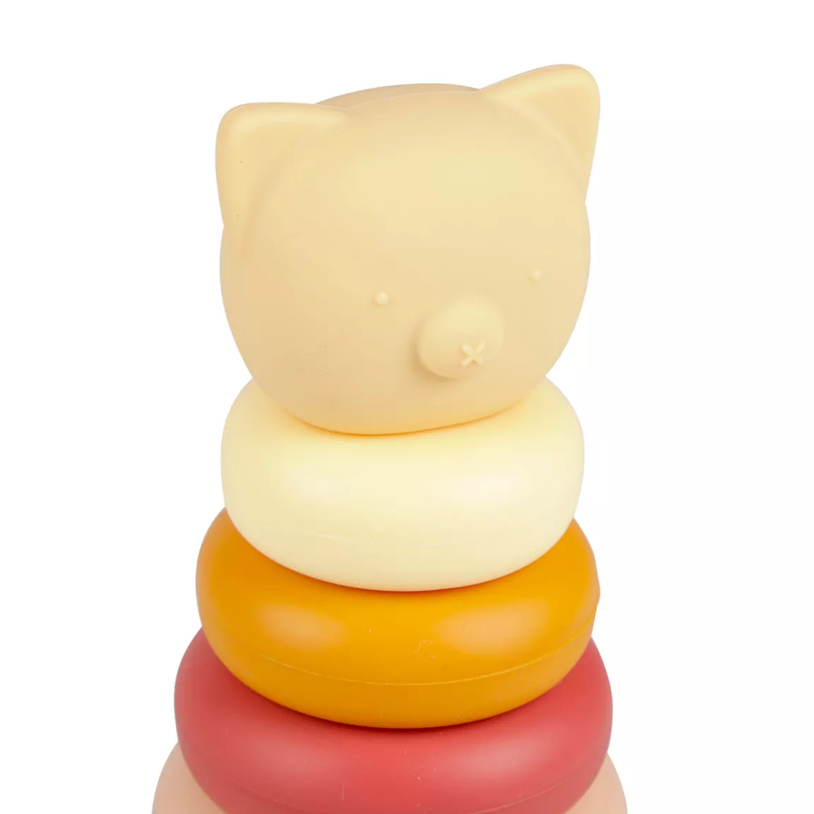 Tour d'anneaux à empiler bébé silicone (16 cm) Ours Multicolore