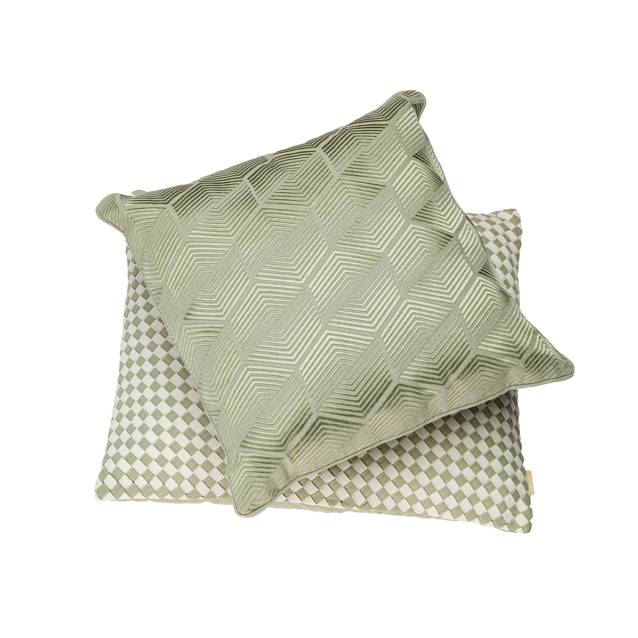 Kussen linnen Woven Dewgreen/offwhite