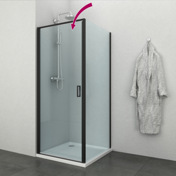 Allibert draaideur Loft Game 90x200cm zwart transparant