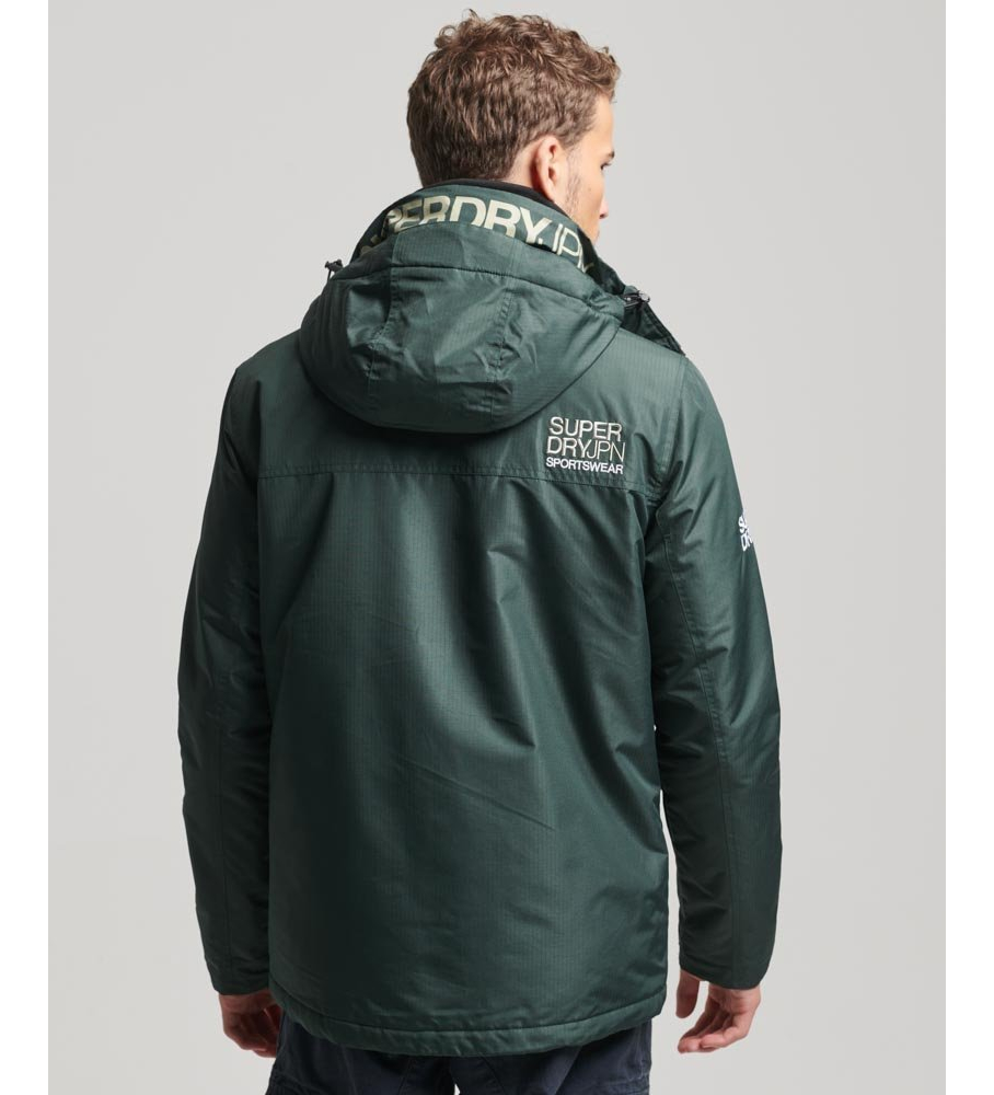 Jaqueta corta-vento Superdry Yachter com capuz, verde