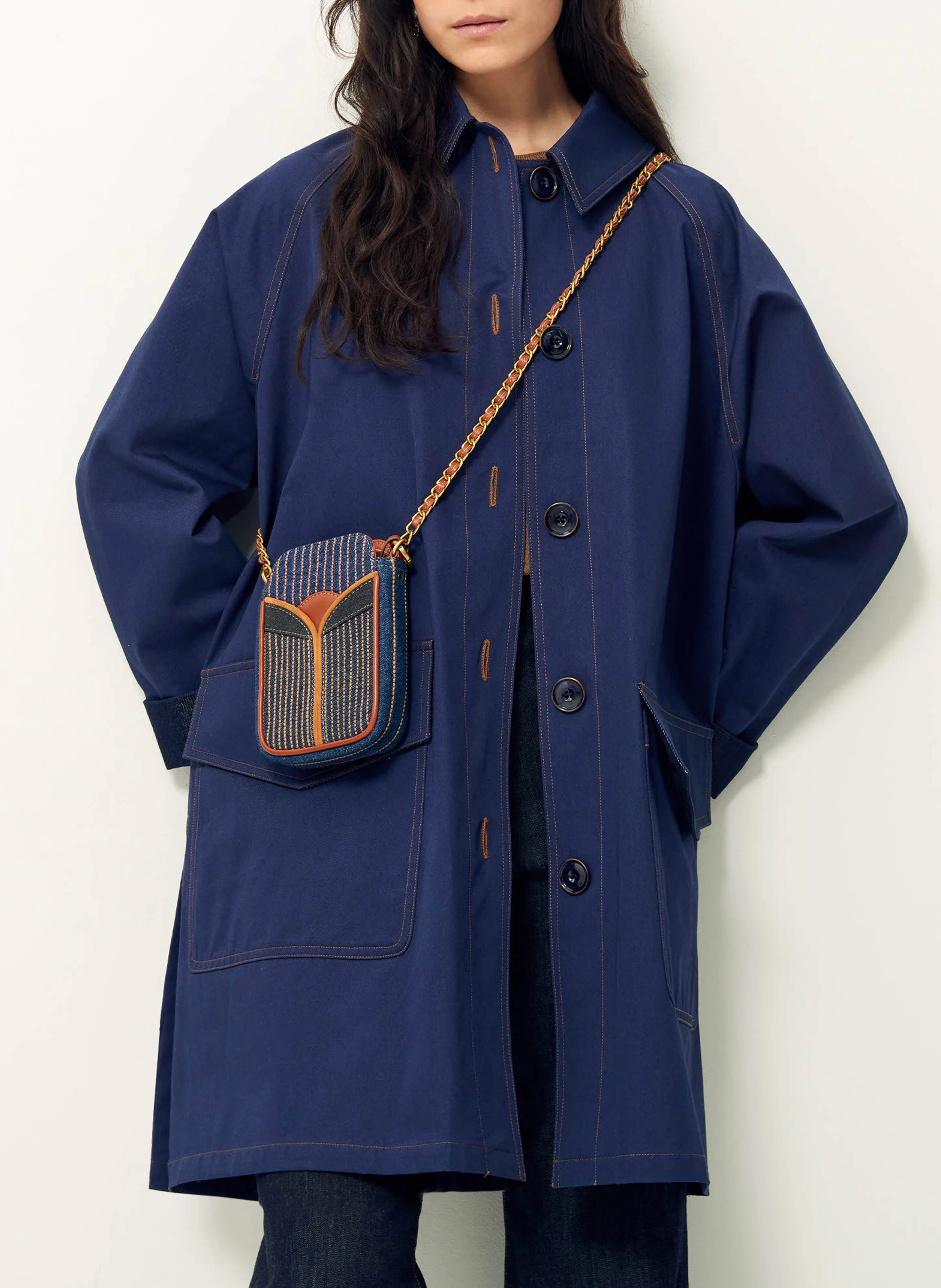DIVIA - Sacoche bandoulière en coton | Bleu