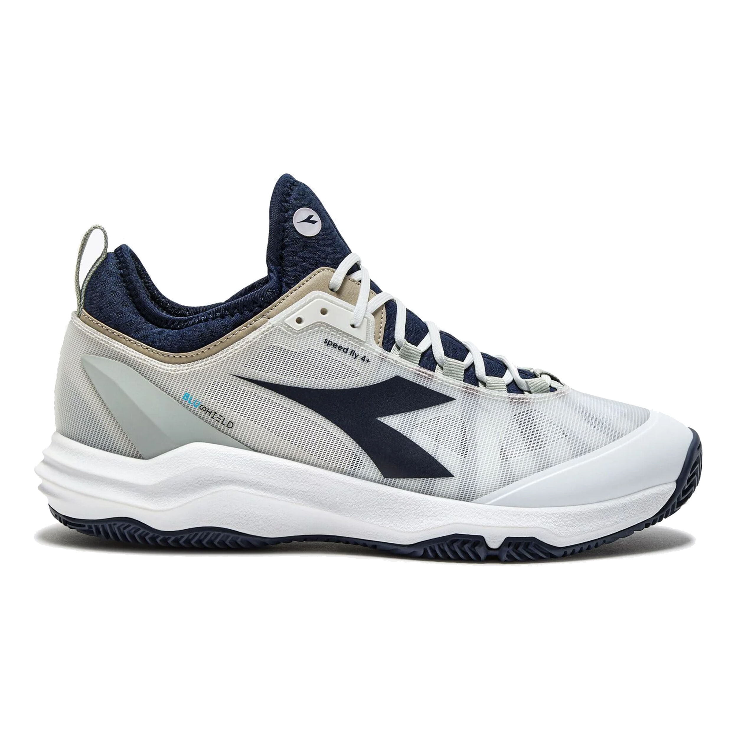 Diadora Speed Blushield Fly 4 + Chaussure Terre Battue Hommes - Blanc , Bleu Foncé