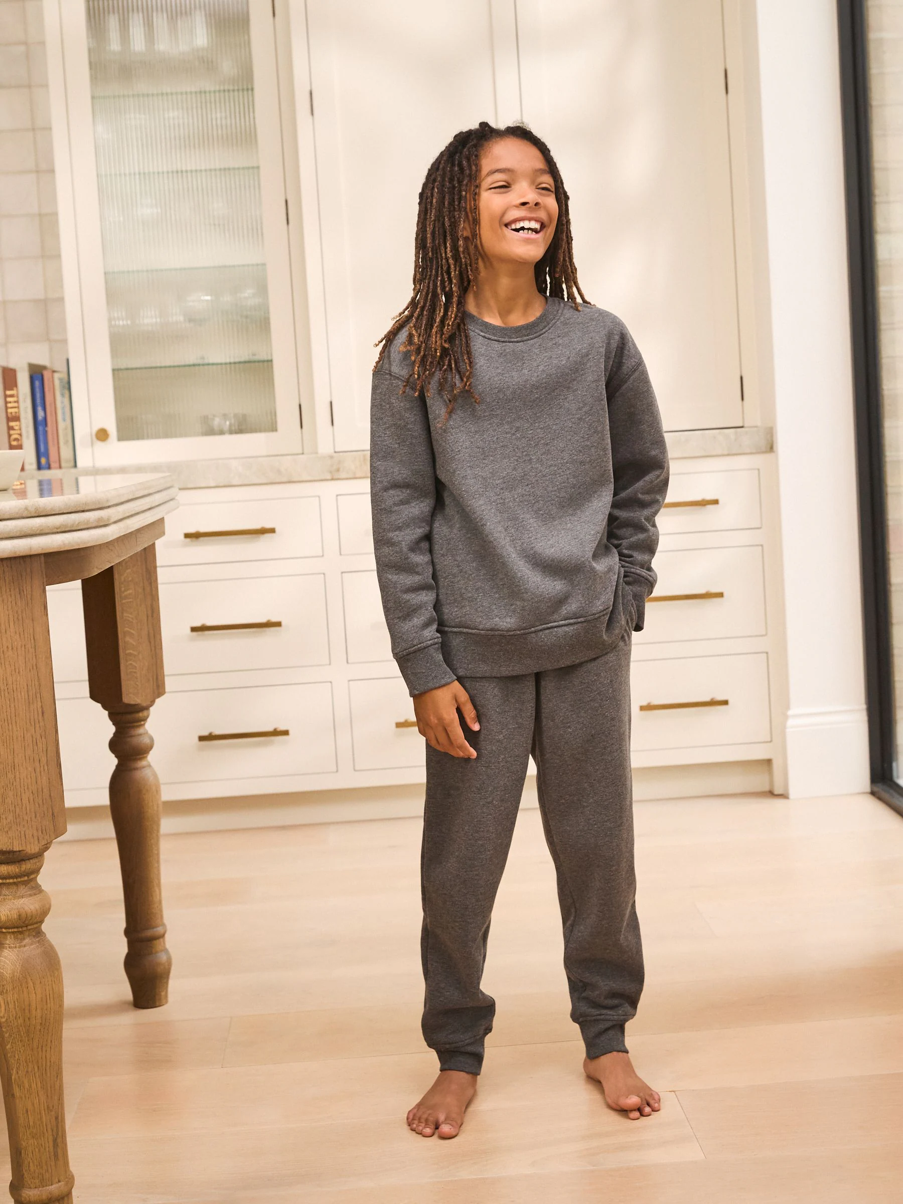 Grijs - Enkele behaaglijke fleece pyjama (3 - 16 jr)