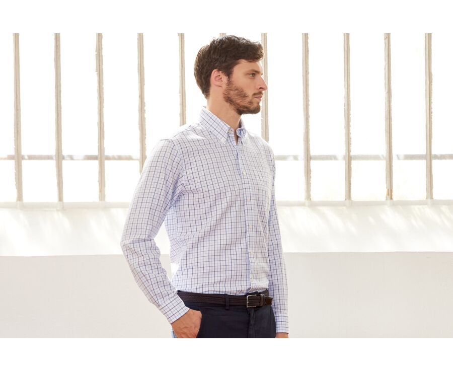 Chemise flanelle carreaux bleus - LINDSAY