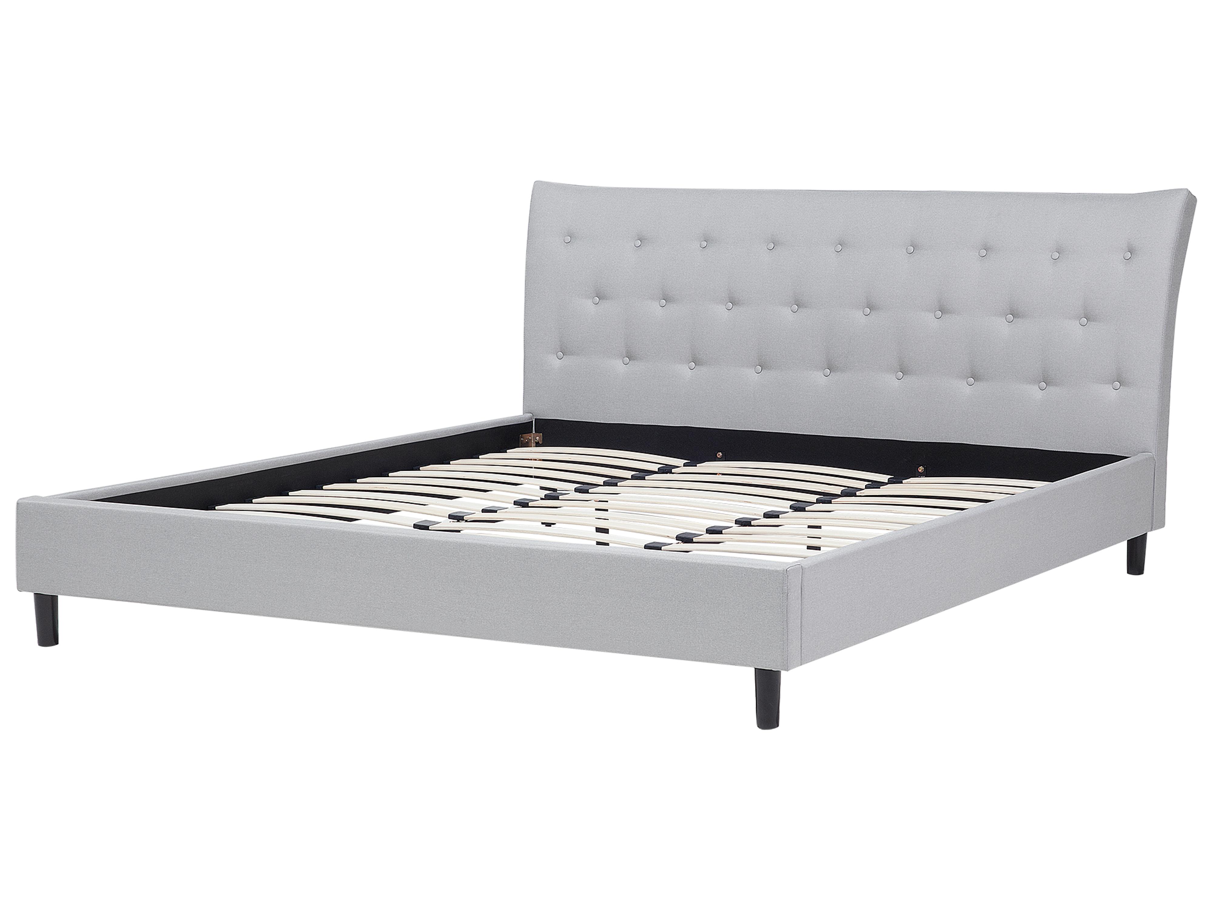 Bed Stof SAVERNE 180 x 200 cm Lichtgrijs