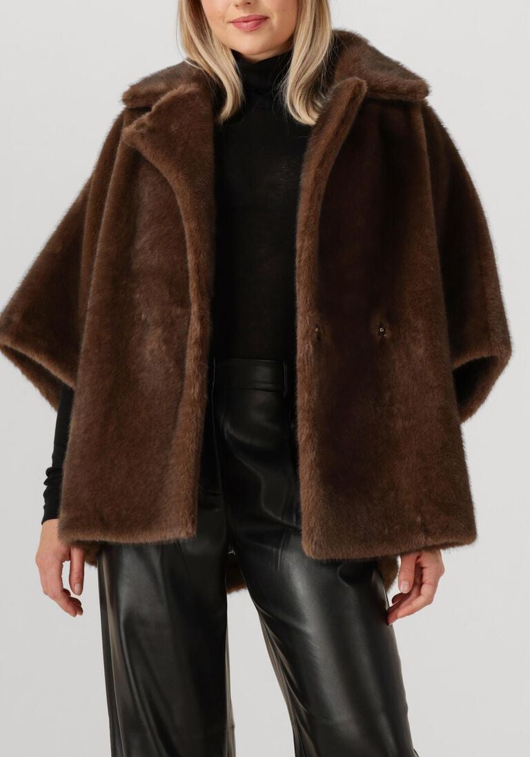 bruine alter ego faux fur jas elin