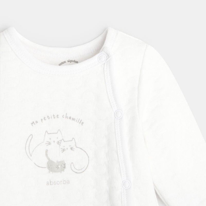 Pyjama matelassé bébé en coton bio blanc Absorba Blanc