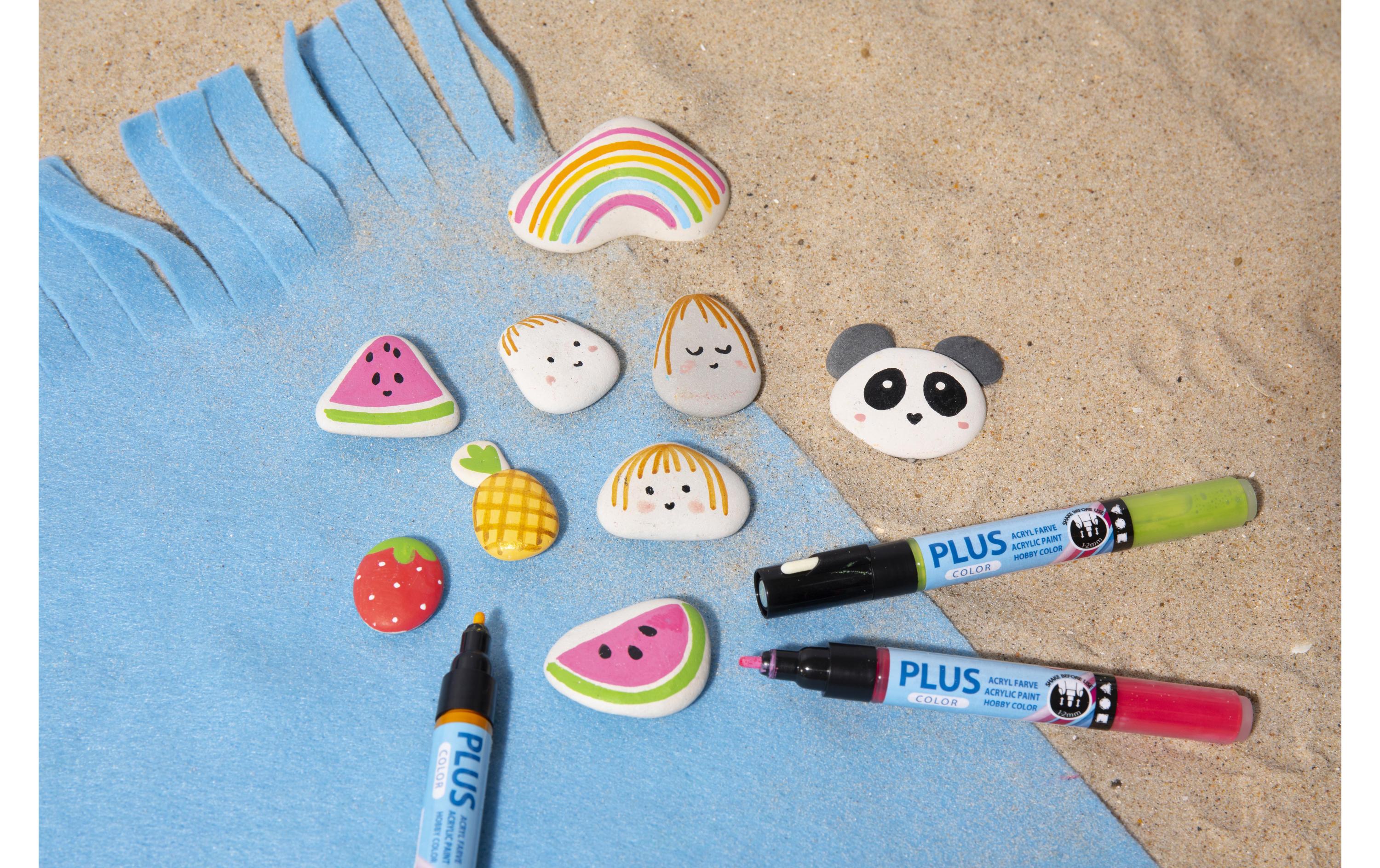 Acrylmarker Plus Color 3er Set, Schwarz; Weiss; GrauAcrylstifte für Z. B. Steine anmalen