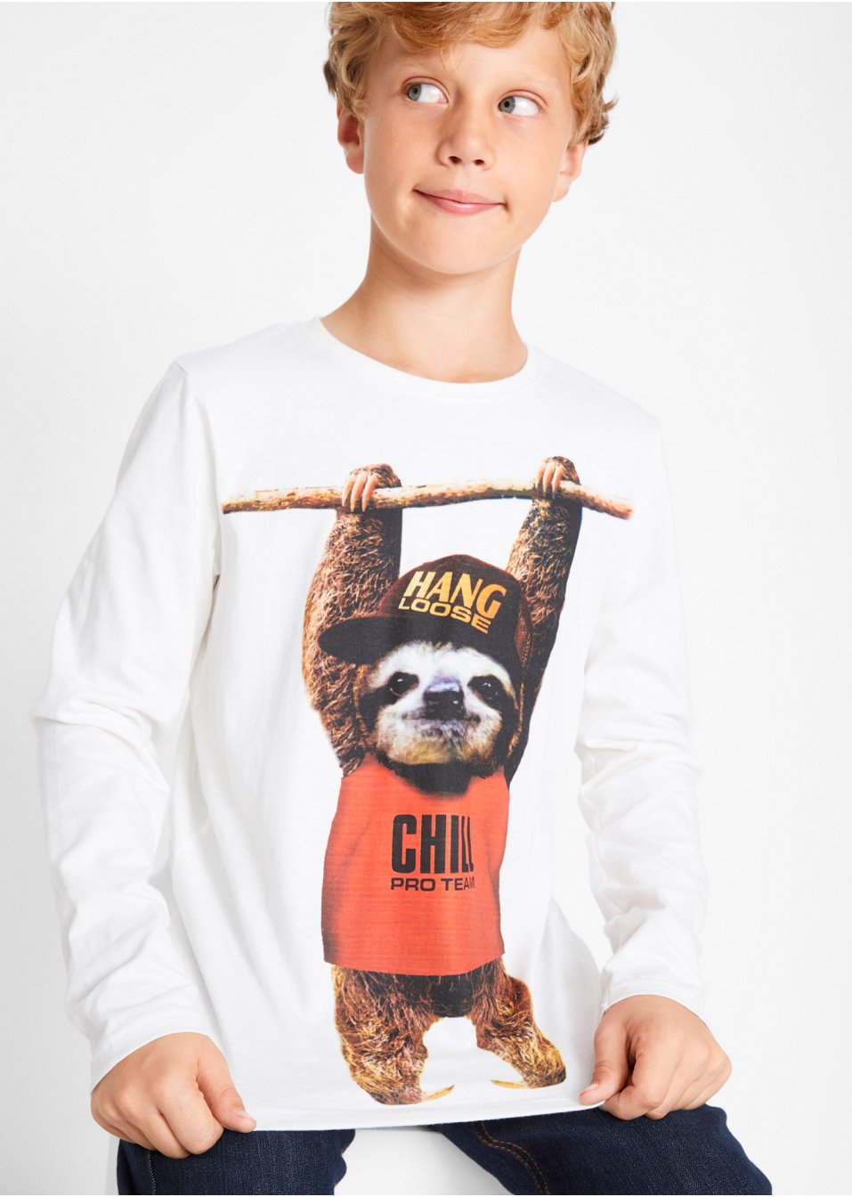 T-shirt manches longues garçon à imprimé animal