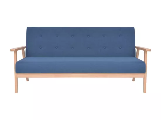 NETTLIFE Ensemble de canapé 2 pcs Tissu bleu
