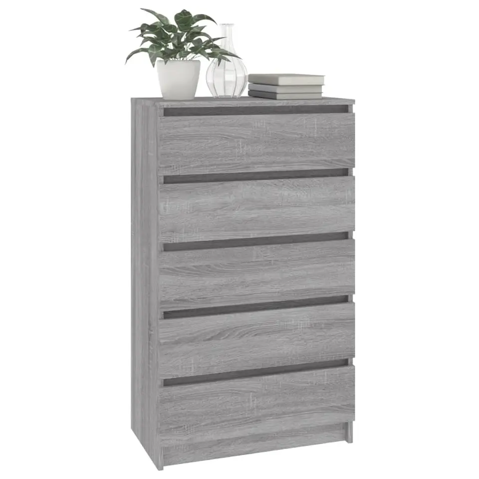 vidaXL - Ladekast - Grijs - Bewerkt hout