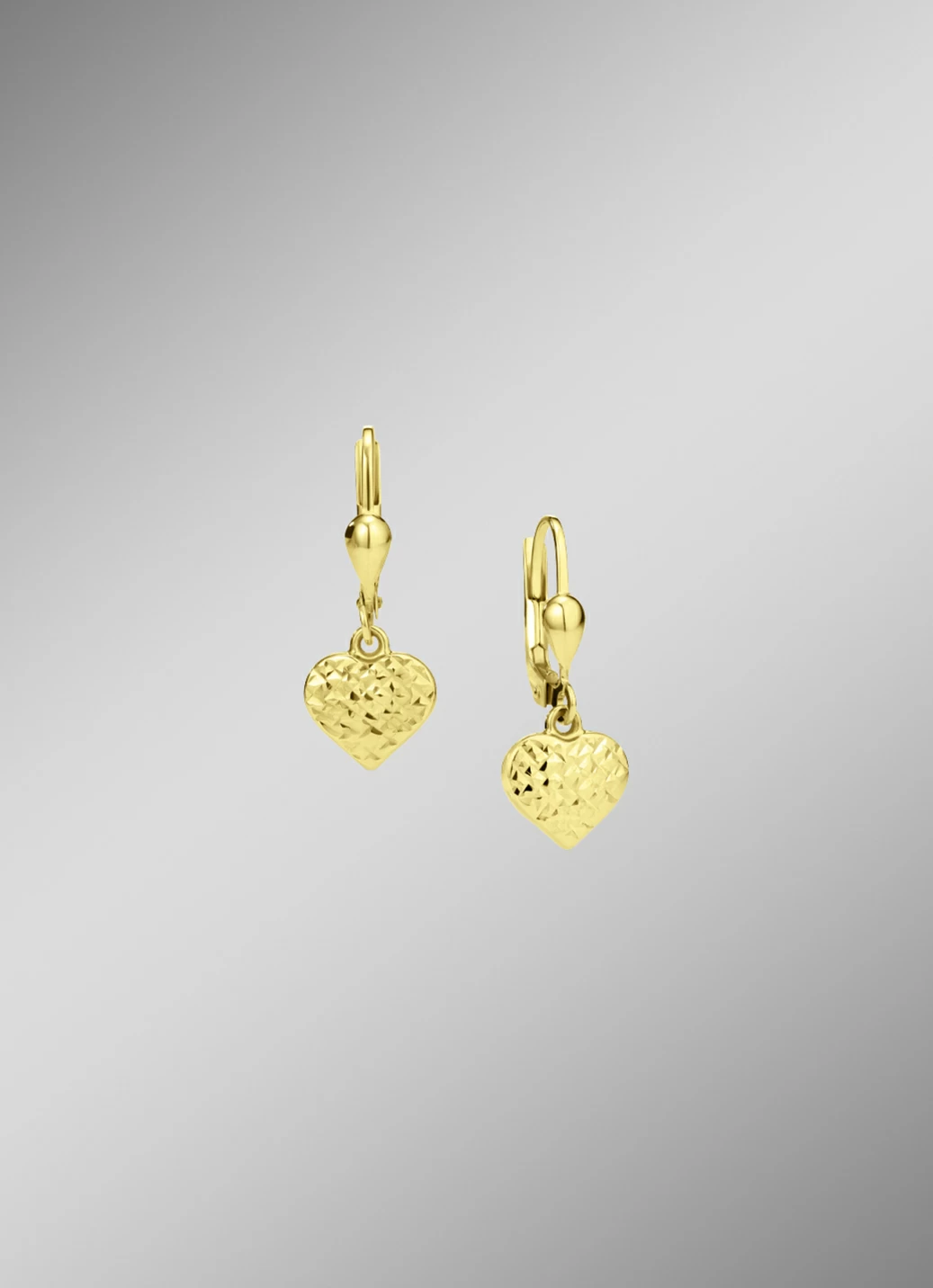 Diamantierte Herz-Ohrringe aus Gold 585/- fein