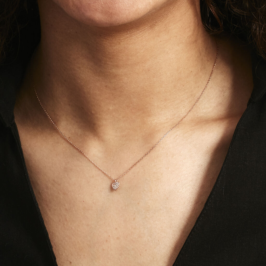 Collier Kadidjatou Or Rose Oxyde De Zirconium