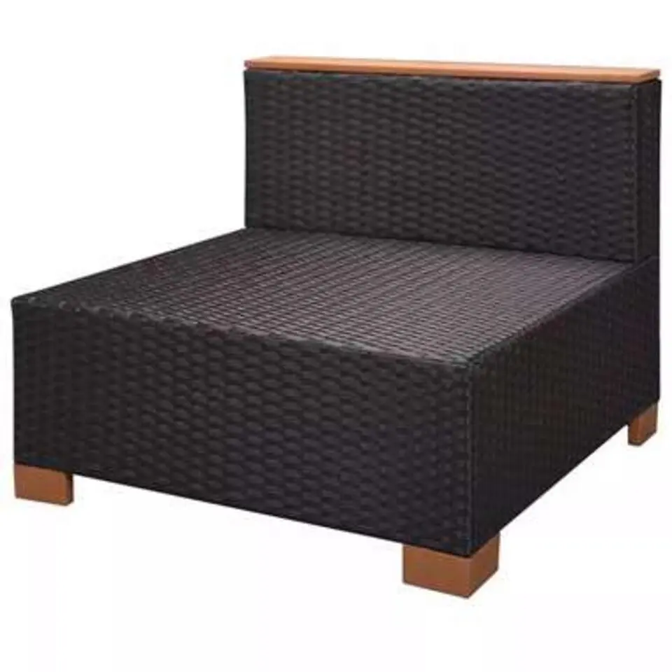 vidaXL - Tuinbank Set - Zwart - Poly rattan
