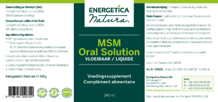 Energetica Natura MSM Oral Solution Vloeibaar 240ML