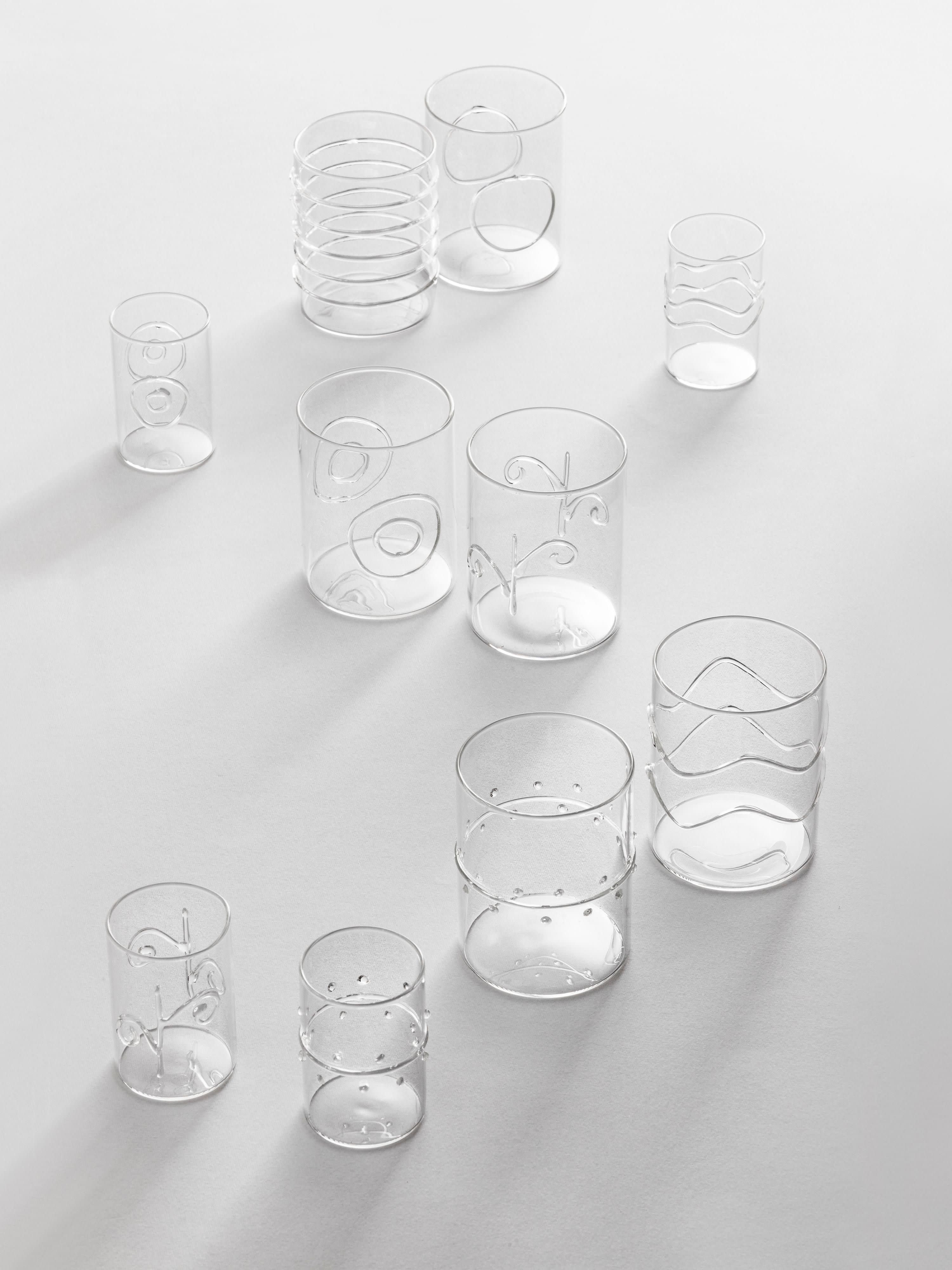 Handgemaakte waterglazen Deco' Clear van borosilicaatglas, 6-delig