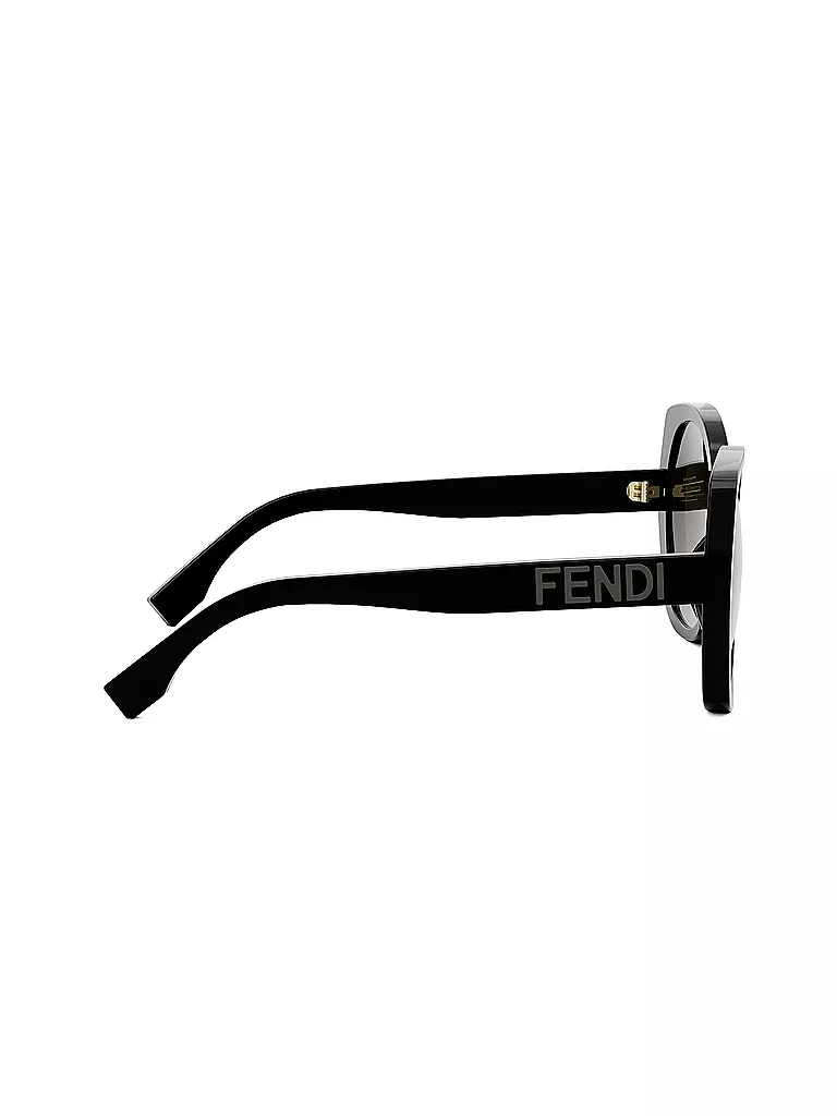 FENDI Lettering schwarze Butterfly Sonnenbrille schwarz