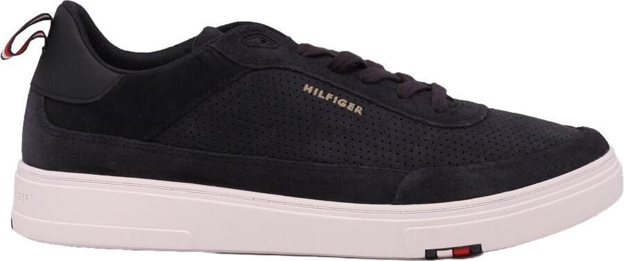 Tommy Hilfiger sneakers MODERN CUPSOLE PERF SUEDE met gestreepte aantreklus