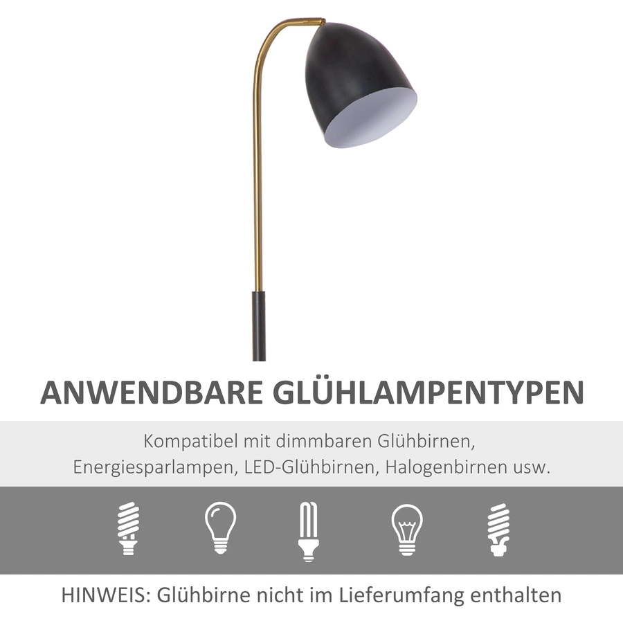 HOMCOM Stehleuchte mit flexiblem Lampenkopf bunt