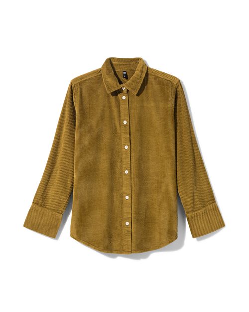 chemise femme Lena en velours côtelé vert