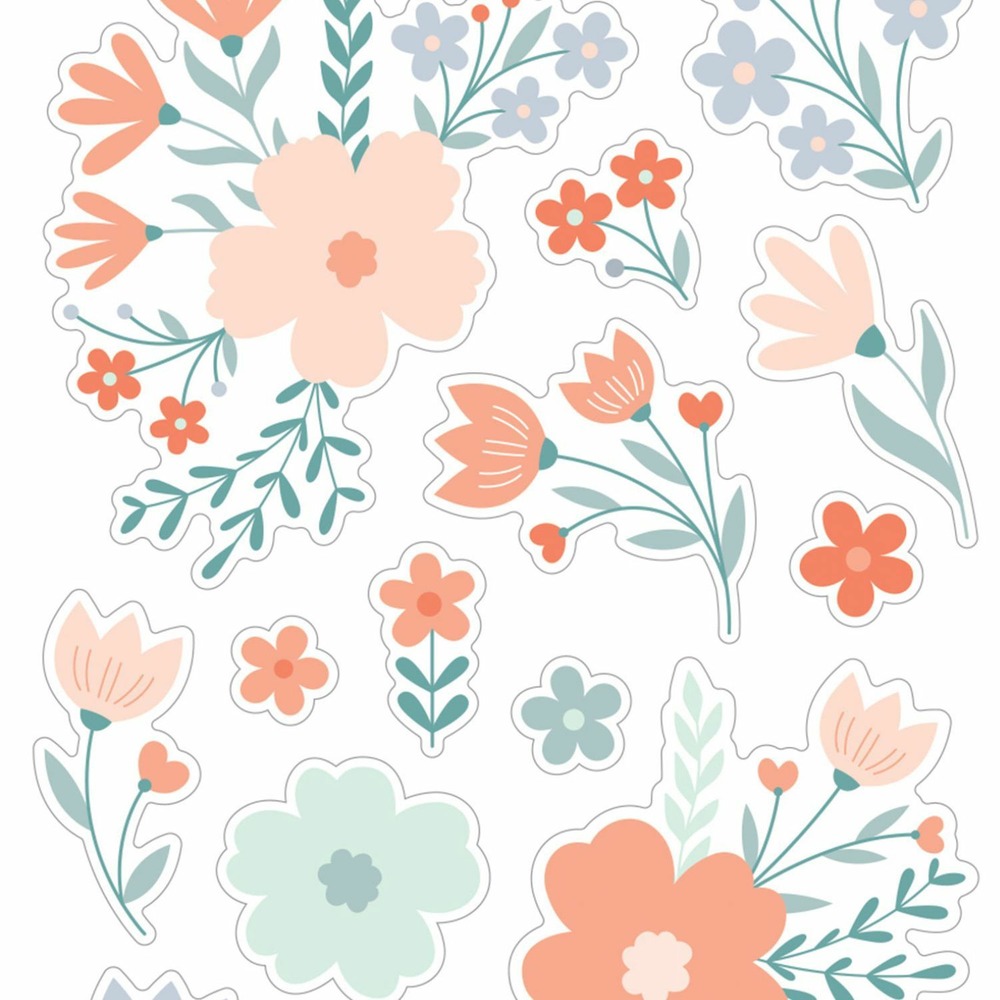 Lot stickers 3d fleurs / papillons